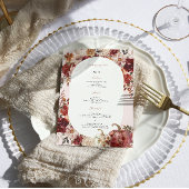 Boho Autumn Floral Wedding Menu Menükarte