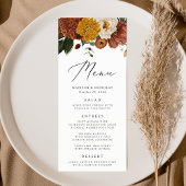 Boho Autumn Floral Wedding Menükarte