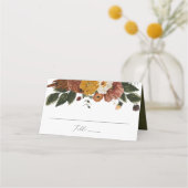 Boho Autumn Floral Wedding Platzkarte (Vorderseite)