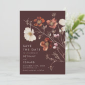 Boho Autumn Floral Wedding Save The Date (Stehend Vorderseite)