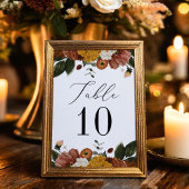 Boho Autumn Floral Wedding Tischnummer