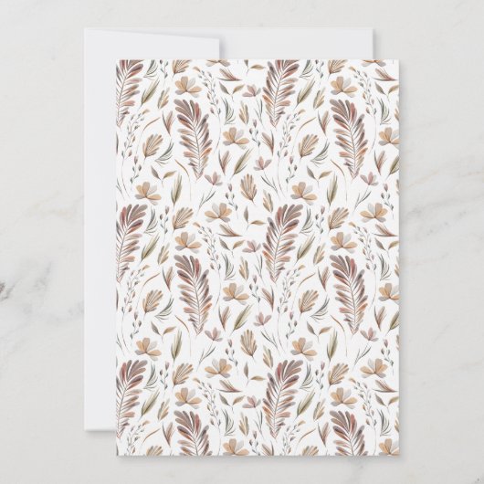 Boho Autumn Foliage | Botanische Hochzeit Einladung (Rückseite)