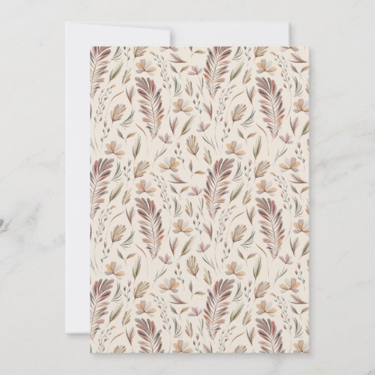 Boho Autumn Foliage | Botanische Hochzeit Einladung (Rückseite)