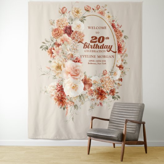 Boho autumn garden spices orange 20th birthday wandteppich (Beispiel)