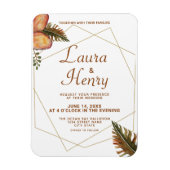 Boho Autumn Leaves Geometric Wedding Magnet (Vertikal)