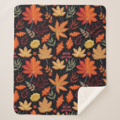 Boho Autumn Leaves Sherpadecke (Vorderseite)