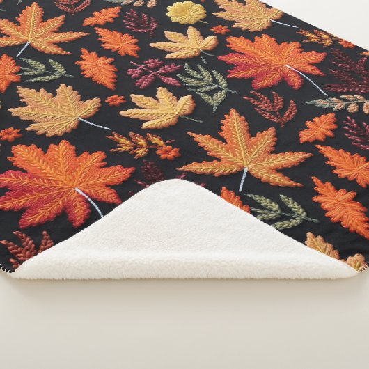 Boho Autumn Leaves Sherpadecke (3/4)