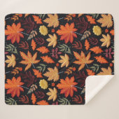 Boho Autumn Leaves Sherpadecke (Vorderseite (Horizontal))