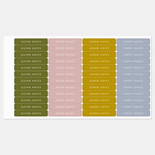 Boho Autumn Name Labels Etiketten (Blatt)