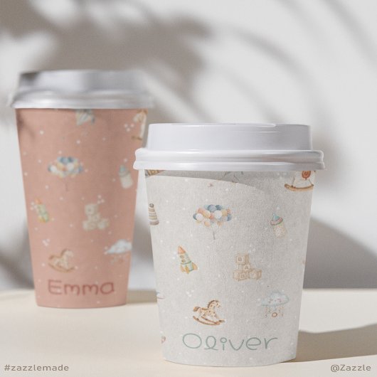 Boho Autumn Personalisiert Baby Dusche Paper Cup Pappbecher