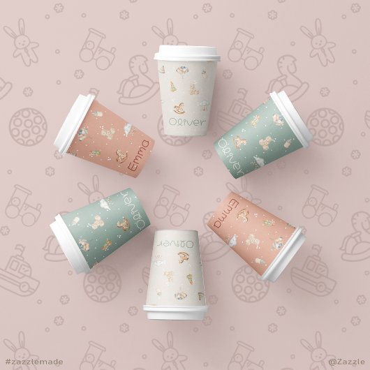 Boho Autumn Personalisiert Baby Dusche Paper Cup Pappbecher