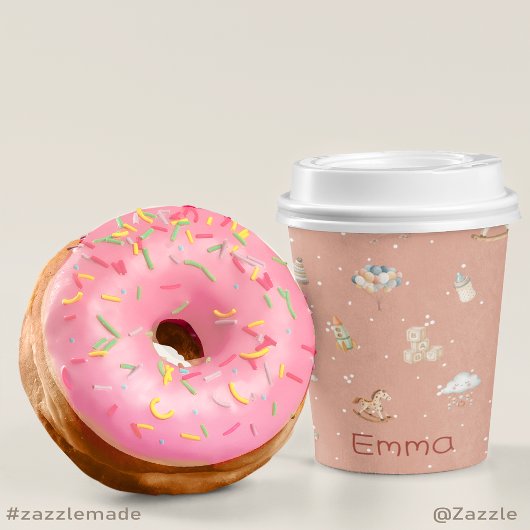 Boho Autumn Personalisiert Baby Dusche Paper Cup Pappbecher