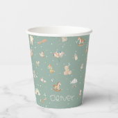 Boho Autumn Personalisiert Baby Dusche Paper Cup Pappbecher (Rückseite)
