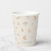 Boho Autumn Personalisiert Baby Dusche Paper Cup Pappbecher (Rückseite)