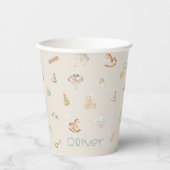 Boho Autumn Personalisiert Baby Dusche Paper Cup Pappbecher (Vorderseite)