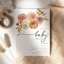 Boho Autumn Pumpkin Fall Baby Girl Dusche Einladung