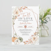 Boho Autumn Pumpkin Fall in Liebe Brautparty Inv Einladung (Stehend Vorderseite)