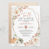 Boho Autumn Pumpkin Fall in Liebe Brautparty Inv Einladung (Vorne/Hinten)