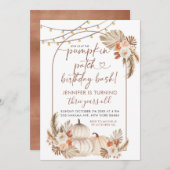 Boho Autumn Pumpkin Patch Geburtstag Bash Einladun Einladung (Vorne/Hinten)