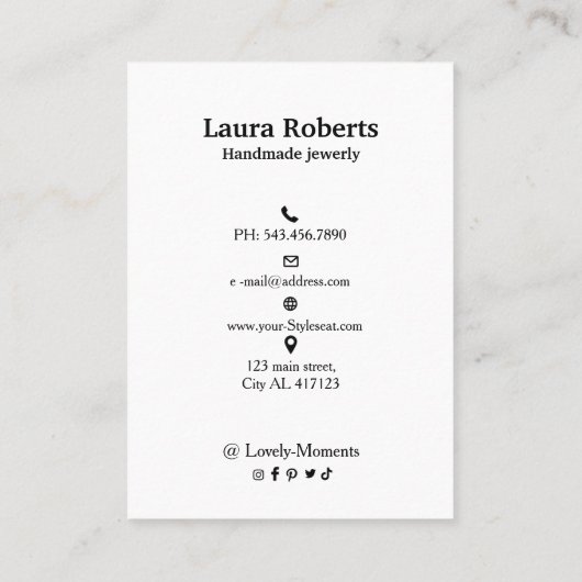 Boho Autumn Pumpkin Study Earring Visitenkarte (Rückseite)