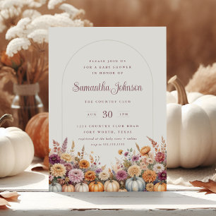 Boho Autumn Pumpkins und Florals Baby Shower Einladung