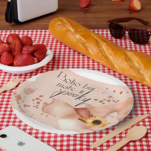 Boho Autumn Quote Pappteller (Picknick)