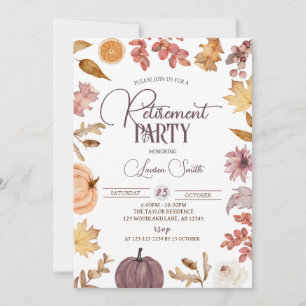 Boho Autumn Retirement Party Einladung