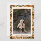 Boho Autumn Terracotta Foto Erntedank Feiertagskarte (Vorderseite)