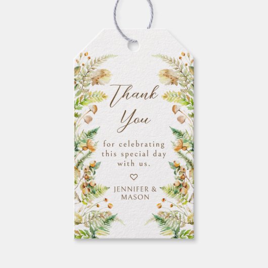 Boho Autumn Themed Hochzeit im Herbst danke Geschenkanhänger (Vorderseite)