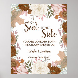 Boho Autumn Wählen Sie einen Platz auf beiden Seit Poster