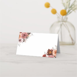 Boho Autumn Wassercolor Floral Bouquet Wedding Platzkarte
