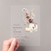 Boho Autumn Wedding Acryleinladungen (Insitu (Handheld))