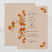 Boho Autumn Wedding Einladung (Vorne/Hinten)
