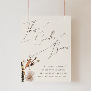 Boho Autumn Wildblume Beige Diese Kerze Burns Poster