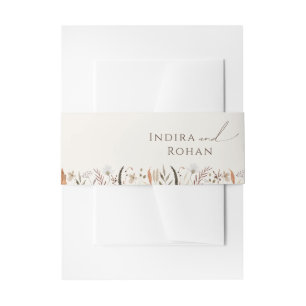 Boho Autumn Wildblume Beige Einladungsbanderole