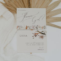 Boho Autumn Wildblume | Beige Flower Girl Card