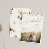 Boho Autumn Wildblume | Beige Fotos Save the Date
