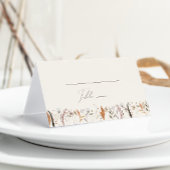 Boho Autumn Wildblume | Beige geklappt Platzkarte