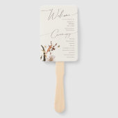 Boho Autumn Wildblume | Beige Hochzeitsprogramm Fächer (Vorderseite)