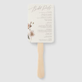 Boho Autumn Wildblume | Beige Hochzeitsprogramm Fächer (Rückseite)
