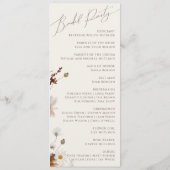 Boho Autumn Wildblume | Beige Hochzeitsprogramm Programm (Rückseite)