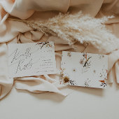 Boho Autumn Wildblume Beige Menü Auswahl RSVP Kart