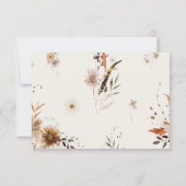 Boho Autumn Wildblume Beige Menü Auswahl RSVP Kart (Rückseite)