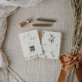 Boho Autumn Wildblume | Beige QR Code RSVP Card
