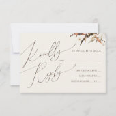 Boho Autumn Wildblume | Beige RSVP-Karte RSVP Karte (Vorderseite)