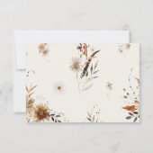 Boho Autumn Wildblume | Beige RSVP-Karte RSVP Karte (Rückseite)