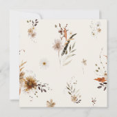 Boho Autumn Wildblume | Beige Square Wedding Einladung (Rückseite)