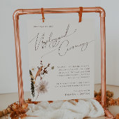 Boho Autumn Wildblume | Beige Unplugged Zeremonie Poster