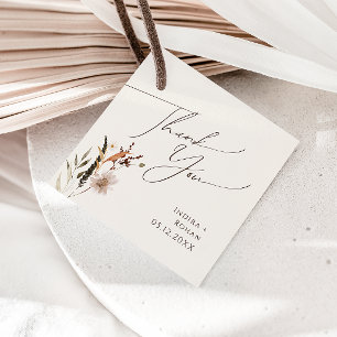 Boho Autumn Wildblume Beige Vielen Dank Geschenkanhänger