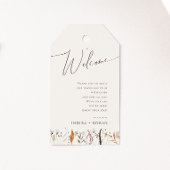 Boho Autumn Wildblume | Beige Wedding Welcome Geschenkanhänger